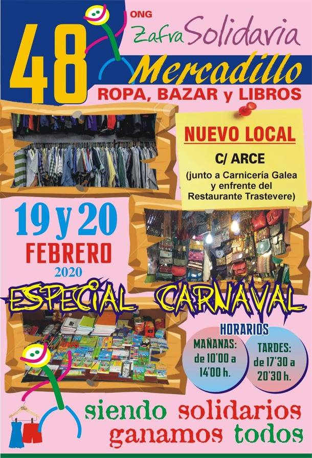 Recaudación Mercadillo Solidario especial carnaval 2020