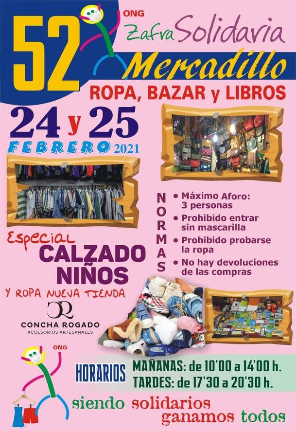 Mercadillo Solidario ropa, bazar y libros 24 y 25 febrero 2021